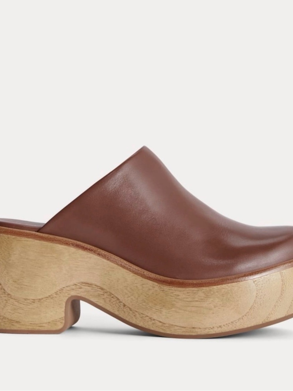EVERLANE Leather THE WOODEN PUFFA CLOG - Size 8